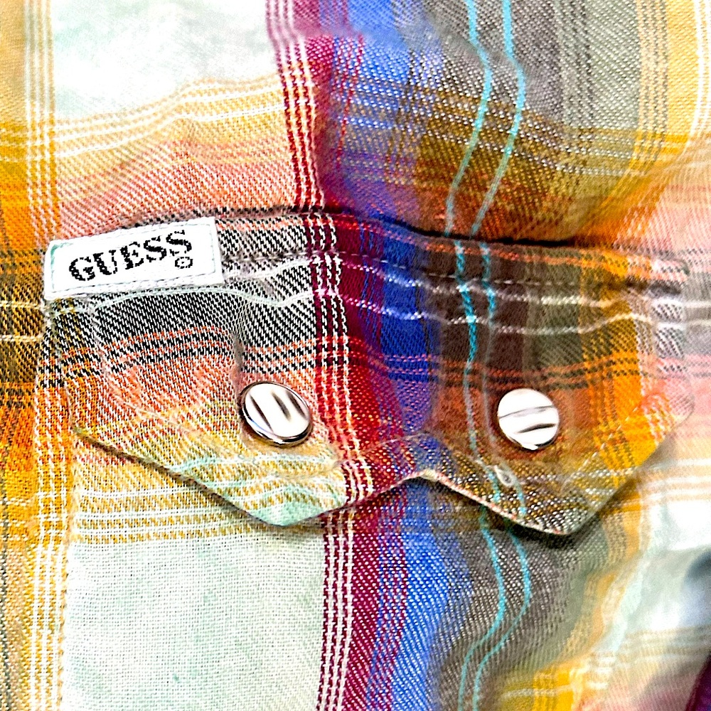 Men’s Vintage Guess plaid button up by George Marciano - Picture 2 of 6